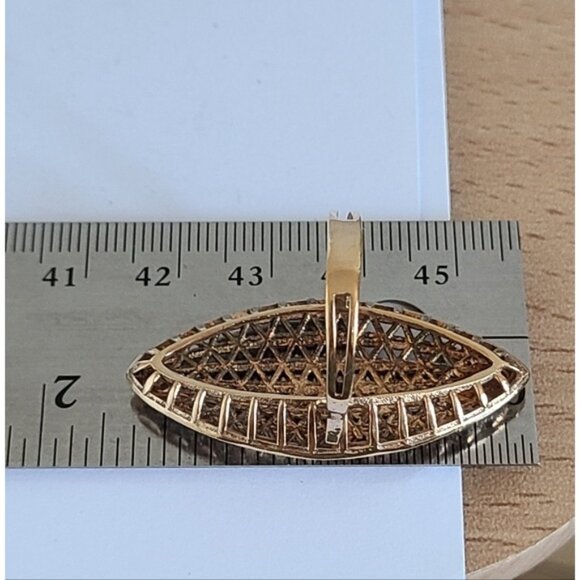 Boho Sterling Silver Rose Gold Marquis Two Tone Full Finger Statement Ring - Picture 12 of 13